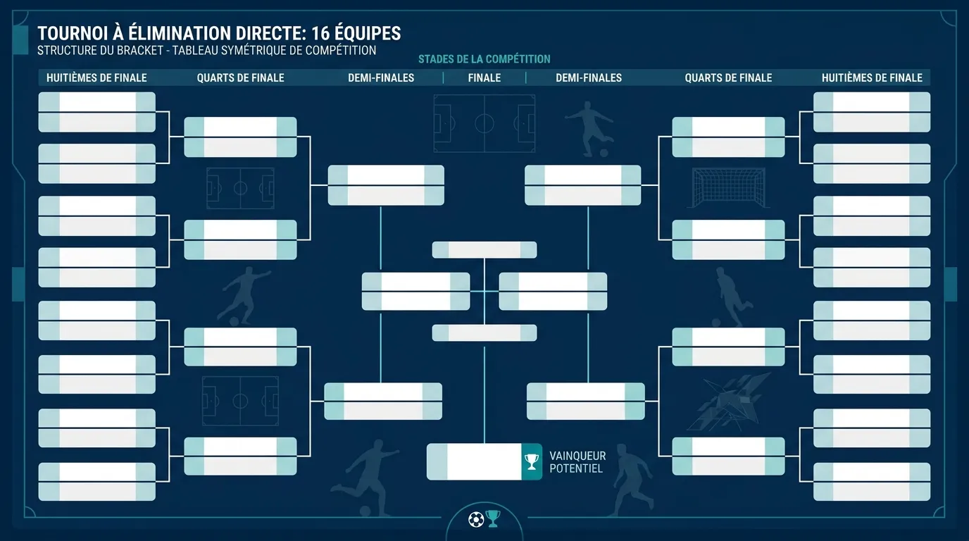 Infographie du tableau à élimination directe de la Coupe du Monde 2026